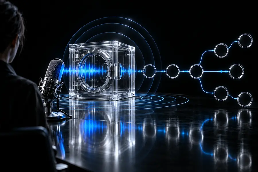 Voice AI safety question shown as an unchecked workflow