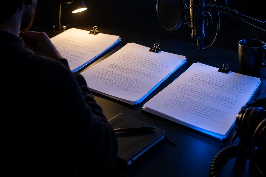 Draft script prepared for text-to-speech